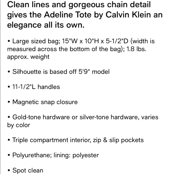 CALVIN KLEIN Adeline Tote EUC - Picture 2 of 7